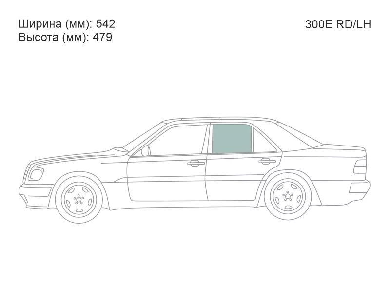 Стекло заднее левое опускное -  для MERCEDES E-CLASS