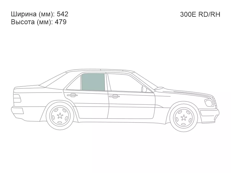 Стекло заднее правое опускное -  для MERCEDES E-CLASS