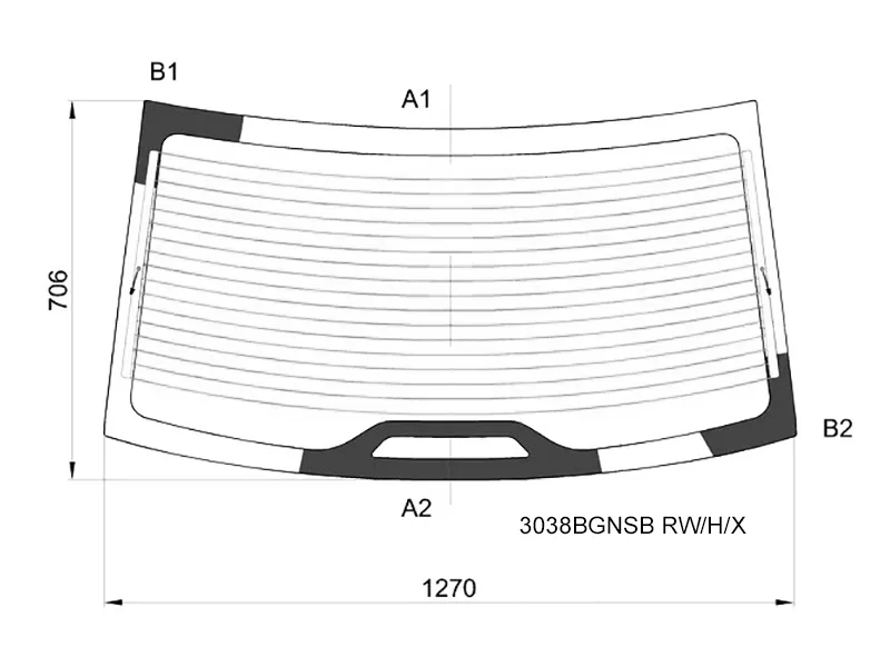 Стекло заднее (Цвет зеленый/ Обогрев) Chevrolet Cobalt 13- / Ravon R4 16-20 - Артикул 3038BGNSBRWHX - Производитель Xyg - Фото, Отзывы, Цены 