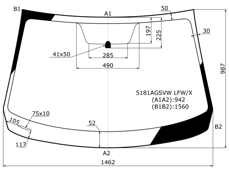 Стекло лобовое Mazda 3 13-19 / Axela 13-19 - Артикул 5181AGSVWLFWX - Производитель Xyg - Фото, Отзывы, Цены 