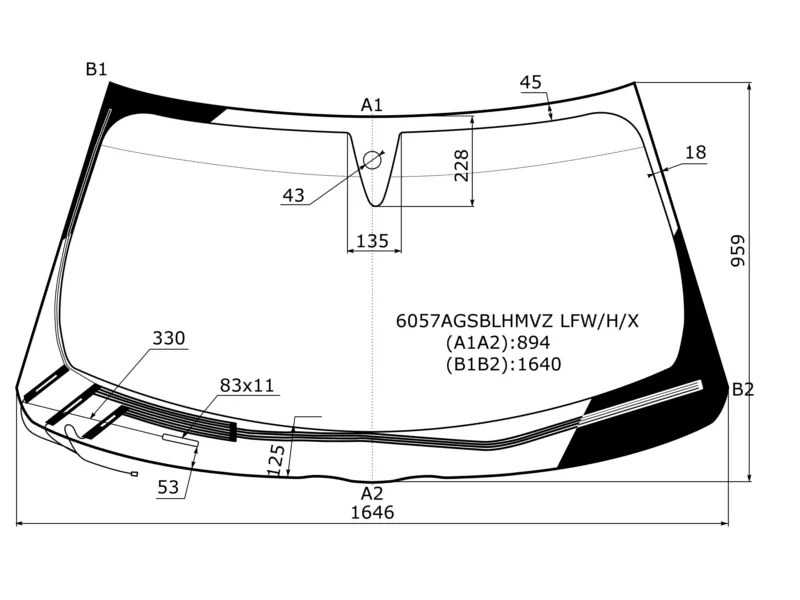 Стекло лобовое (Обогрев щеток/ Датчик дождя) Infiniti FX35 08-12 / FX30d 10-12 - Артикул 6057AGSBLHMVZLFWHX - Производитель Xyg - Фото, Отзывы, Цены 