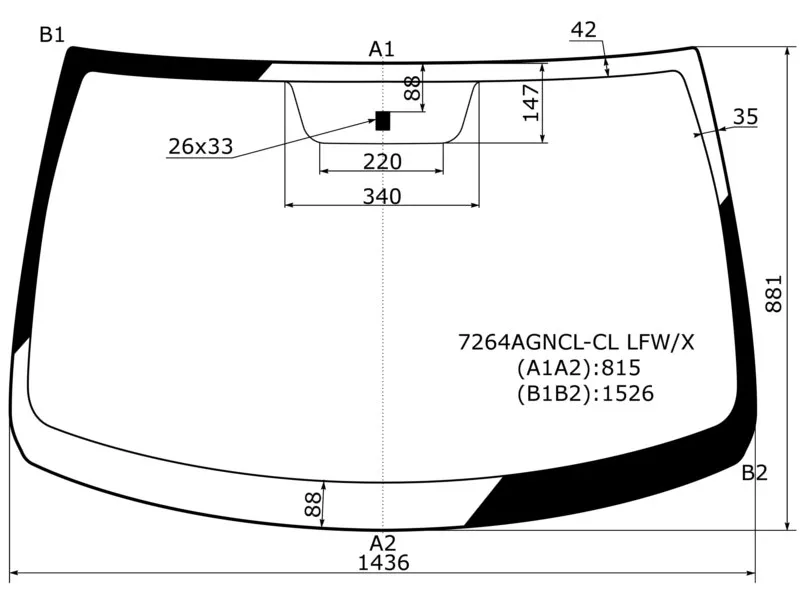 Стекло лобовое LADA Largus 12- / Renault Logan 04-16 - Артикул 7264AGNCLCLLFWX - Производитель Xyg - Фото, Отзывы, Цены 