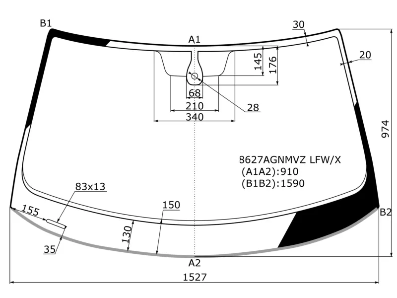 Стекло лобовое (Датчик дождя/ Молдинг) Volkswagen Tiguan 16- / Tayron 18 - Артикул 8627AGNMVZLFWX - Производитель Xyg - Фото, Отзывы, Цены 