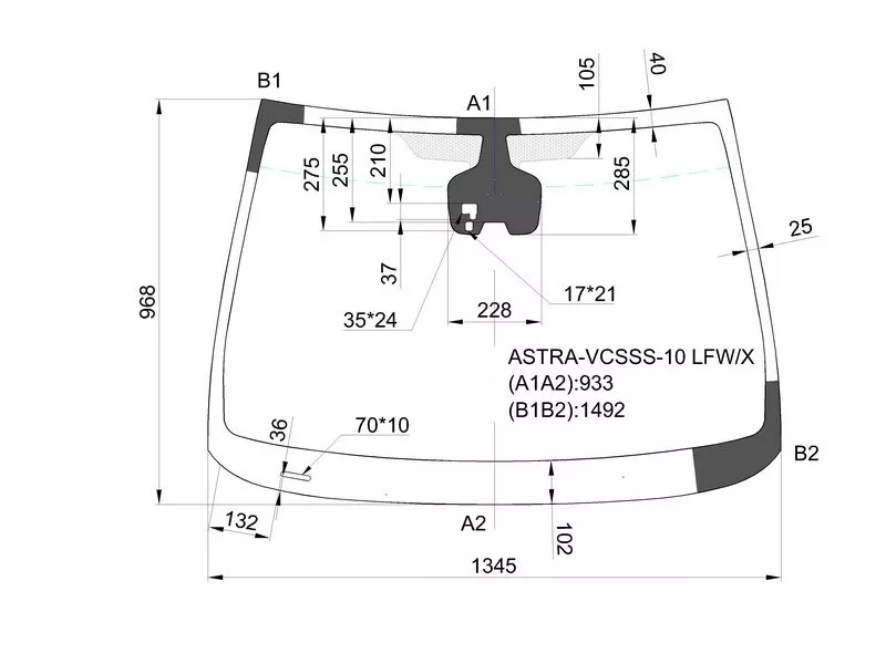 Стекло лобовое (Датчик дождя/ Адаптивная система освещения AFL) Opel Astra 09-12 - Артикул ASTRAVCSSS10LFWX - Производитель Xyg - Фото, Отзывы, Цены 
