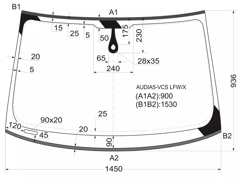 Стекло лобовое (Датчик дождя/ Молдинг) Audi A5 07-11 / S5 07-11 - Артикул AUDIA5VCSLFWX - Производитель Xyg - Фото, Отзывы, Цены 
