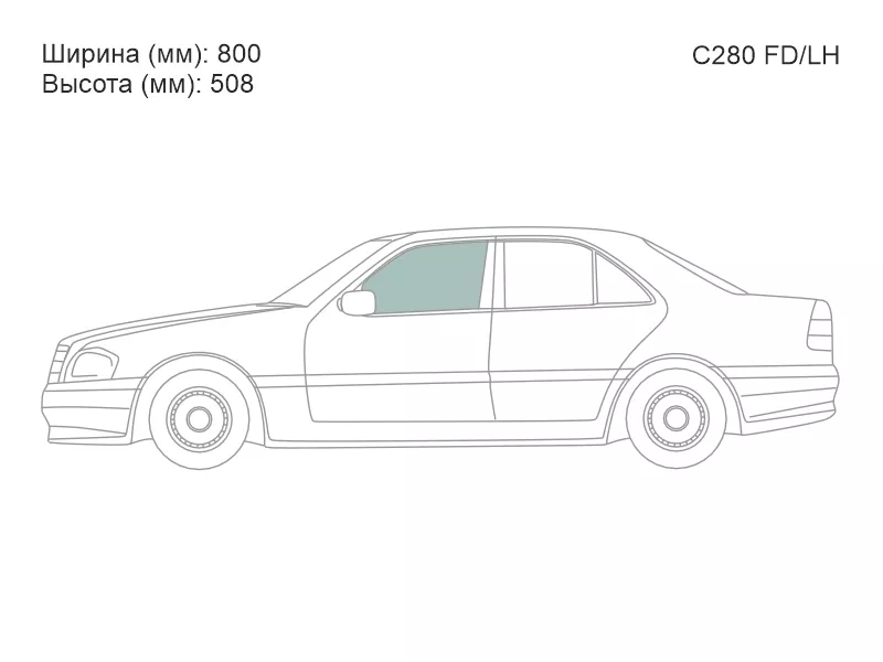 Стекло переднее левое опускное -  для MERCEDES C-CLASS