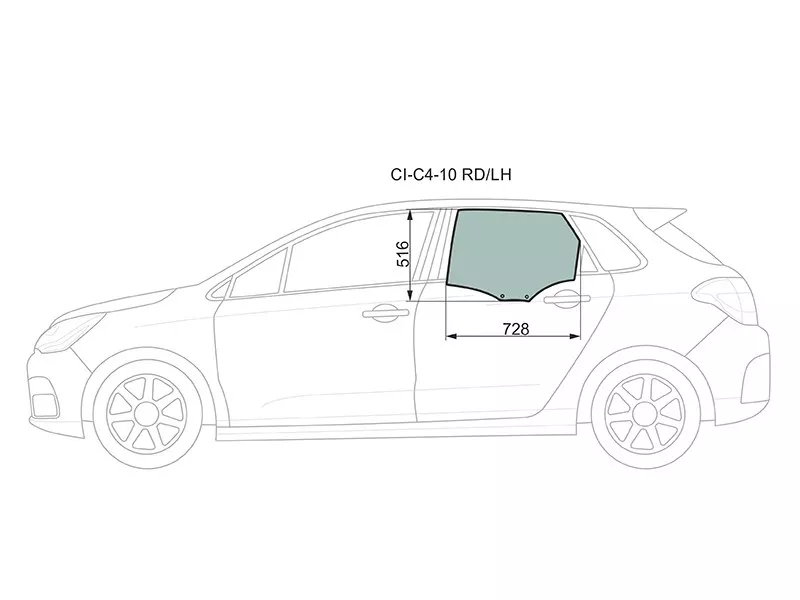 Стекло боковое опускное (Сзади/ Слева/ Цвет зеленый) Citroen C4 04 - Артикул CIC410RDLH - Производитель Xyg - Фото, Отзывы, Цены 