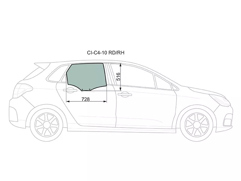 Стекло боковое опускное (Сзади/ Справа/ Цвет зеленый) Citroen C4 04 - Артикул CIC410RDRH - Производитель Xyg - Фото, Отзывы, Цены 