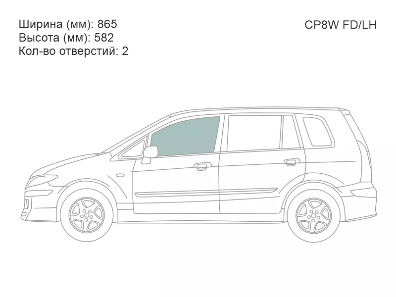 Стекло боковое опускное (Спереди/ Слева/ Цвет зеленый) Mazda Premacy 99-05 - Артикул CP8WFDLH - Производитель Xyg - Фото, Отзывы, Цены 