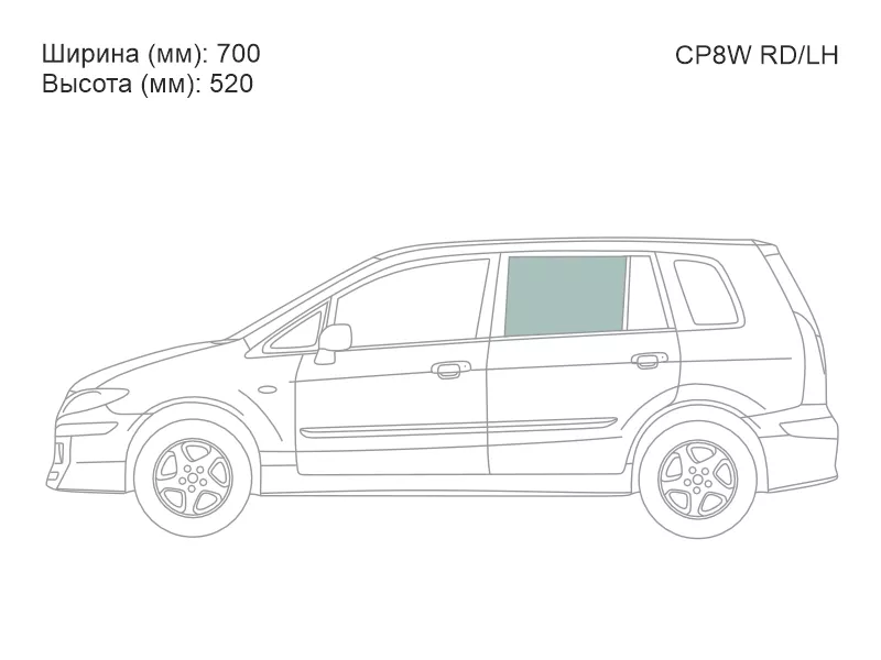 Стекло боковое опускное (Сзади/ Слева/ Цвет зеленый) Mazda Premacy 99-05 - Артикул CP8WRDLH - Производитель Xyg - Фото, Отзывы, Цены 