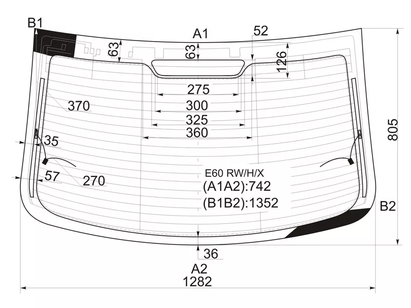 Стекло заднее (Цвет зеленый/ Обогрев/ Антенна) BMW 5-Series 03-10 - Артикул E60RWHX - Производитель Xyg - Фото, Отзывы, Цены 