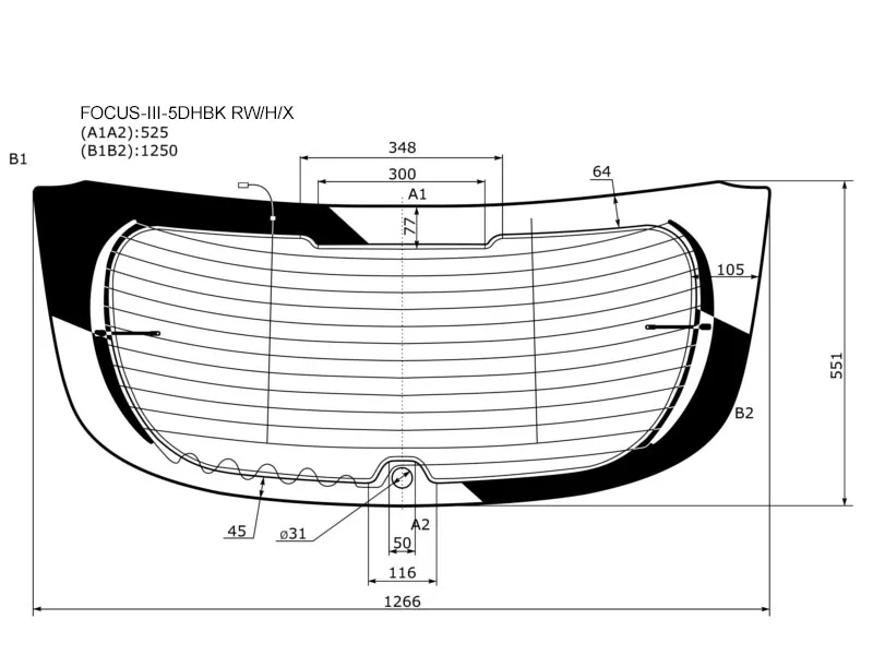 Стекло заднее (Цвет зеленый/ Обогрев/ Антенна) Ford Focus 10-15 - Артикул FOCUSIII5DHBKRWHX - Производитель Xyg - Фото, Отзывы, Цены 