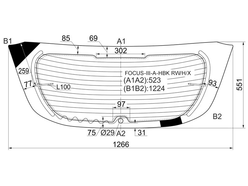 Стекло заднее (Цвет зеленый/ Обогрев) Ford Focus 10-15 - Артикул FOCUSIIIAHBKRWHX - Производитель Xyg - Фото, Отзывы, Цены 