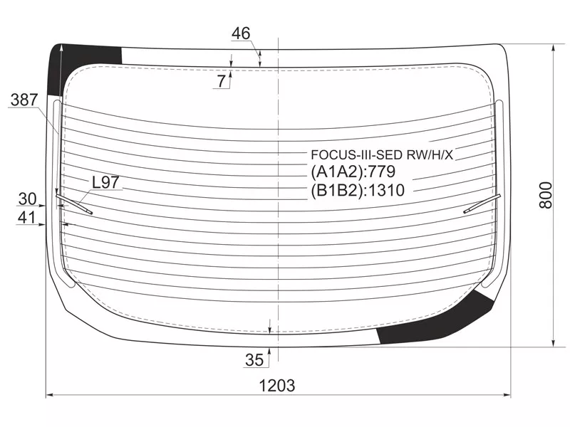 Стекло заднее (Цвет зеленый/ Обогрев/ 4D SED) Ford Focus 10-19 - Артикул FOCUSIIISEDRWHX - Производитель Xyg - Фото, Отзывы, Цены 