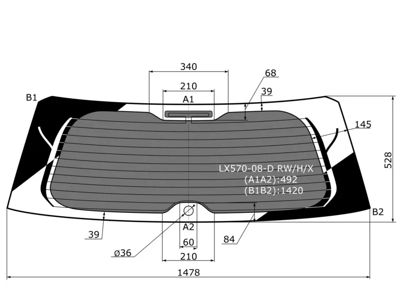 Стекло заднее (Затемненное/ Обогрев) Lexus LX 07-15 - Артикул LX57008DRWHX - Производитель Xyg - Фото, Отзывы, Цены 