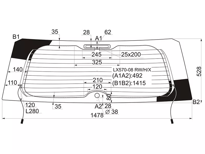 Стекло заднее (Цвет зеленый/ Обогрев) Lexus LX 07-15 - Артикул LX57008RWHX - Производитель Xyg - Фото, Отзывы, Цены 