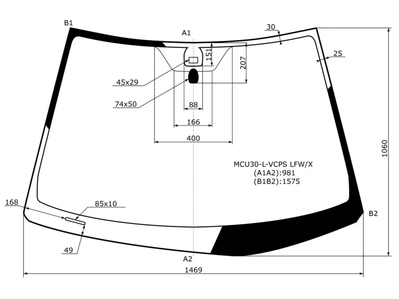 Стекло лобовое в клей -  для LEXUS RX300, LEXUS RX330, LEXUS RX350, LEXUS RX400