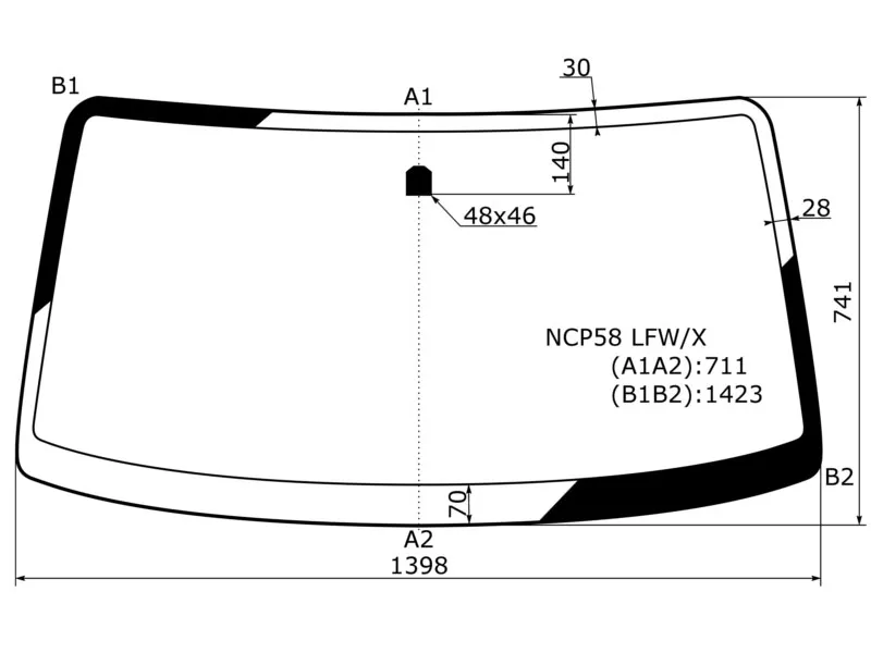 Стекло лобовое Toyota Probox 02- / Succeed 02-20 - Артикул NCP58LFWX - Производитель Xyg - Фото, Отзывы, Цены 