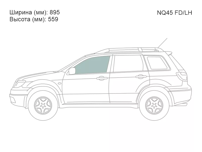 Стекло переднее левое опускное -  для MITSUBISHI OUTLANDER