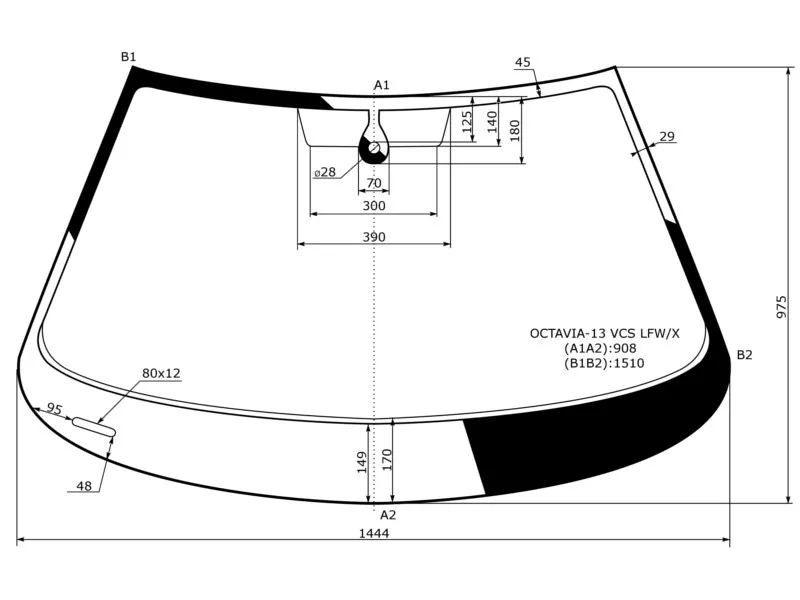 Стекло лобовое (Датчик дождя) Skoda Octavia 12-17 - Артикул OCTAVIA13VCSLFWX - Производитель Xyg - Фото, Отзывы, Цены 