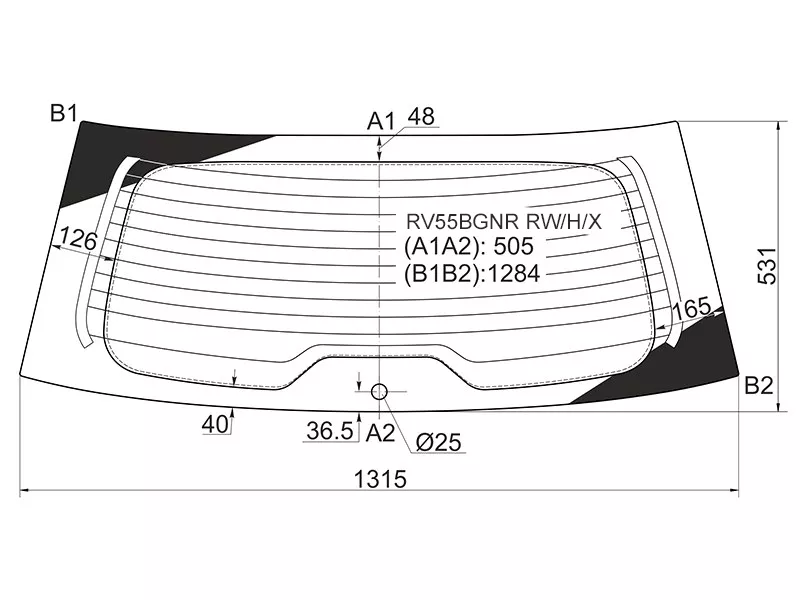 Стекло заднее (Цвет зеленый/ Обогрев) Lifan X60 12-22 - Артикул RV55BGNRRWHX - Производитель Xyg - Фото, Отзывы, Цены 