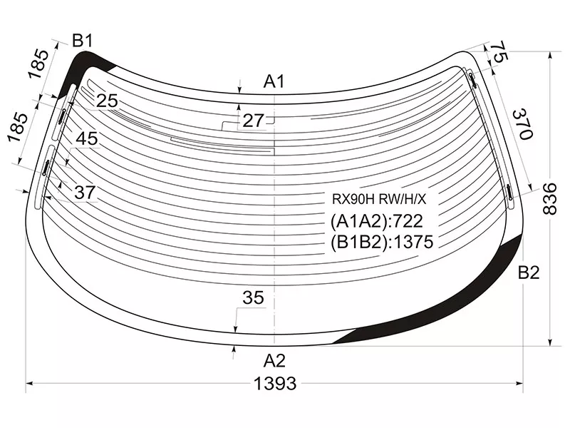 Стекло заднее (Цвет зеленый/ Обогрев/ Антенна) Toyota Mark II (X90) 92-96 - Артикул RX90HRWHX - Производитель Xyg - Фото, Отзывы, Цены 