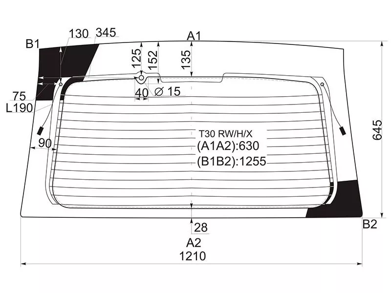 Стекло заднее (Цвет зеленый/ Обогрев) Nissan X-Trail 00-07 - Артикул T30RWHX - Производитель Xyg - Фото, Отзывы, Цены 