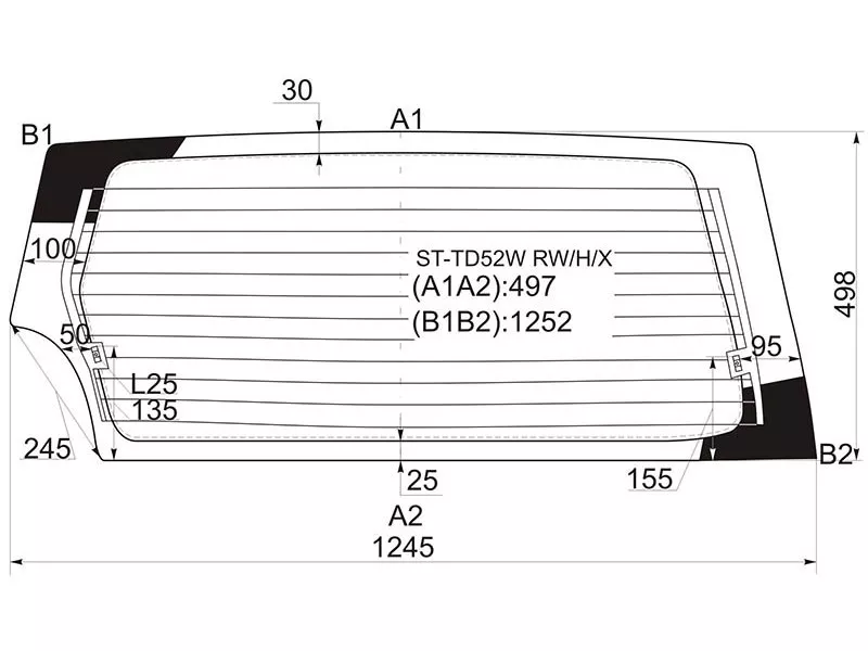 Стекло заднее (Цвет зеленый/ Обогрев) Suzuki Escudo 97-05 / Grand Vitara 97-05 - Артикул TD52WRWHX - Производитель Xyg - Фото, Отзывы, Цены 