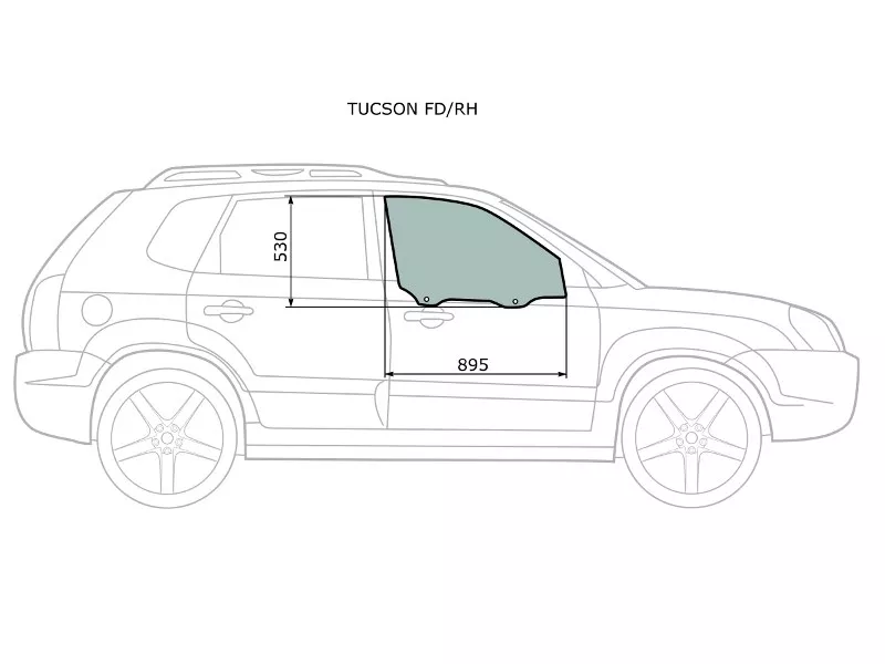 Стекло боковое опускное (Спереди/ Справа/ Цвет зеленый) Hyundai Tucson 04-09 - Артикул TUCSONFDRH - Производитель Xyg - Фото, Отзывы, Цены 