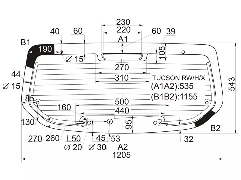 Стекло заднее (Цвет зеленый/ Обогрев) Hyundai Tucson 04-09 - Артикул TUCSONRWHX - Производитель Xyg - Фото, Отзывы, Цены 